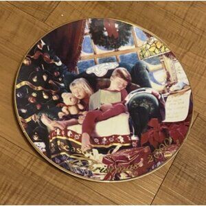Christmas Plate Collectible Christmas Dreams 2000 Mike Wimmer 8" w 22k Gold Trim